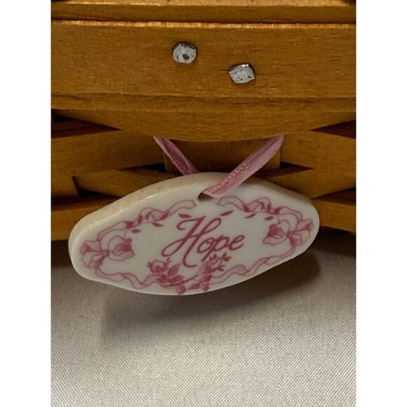 2000 Longaberger Horizon of Hope Cancer Basket w/Liner Protector Lid Tie On - Picture 2 of 5